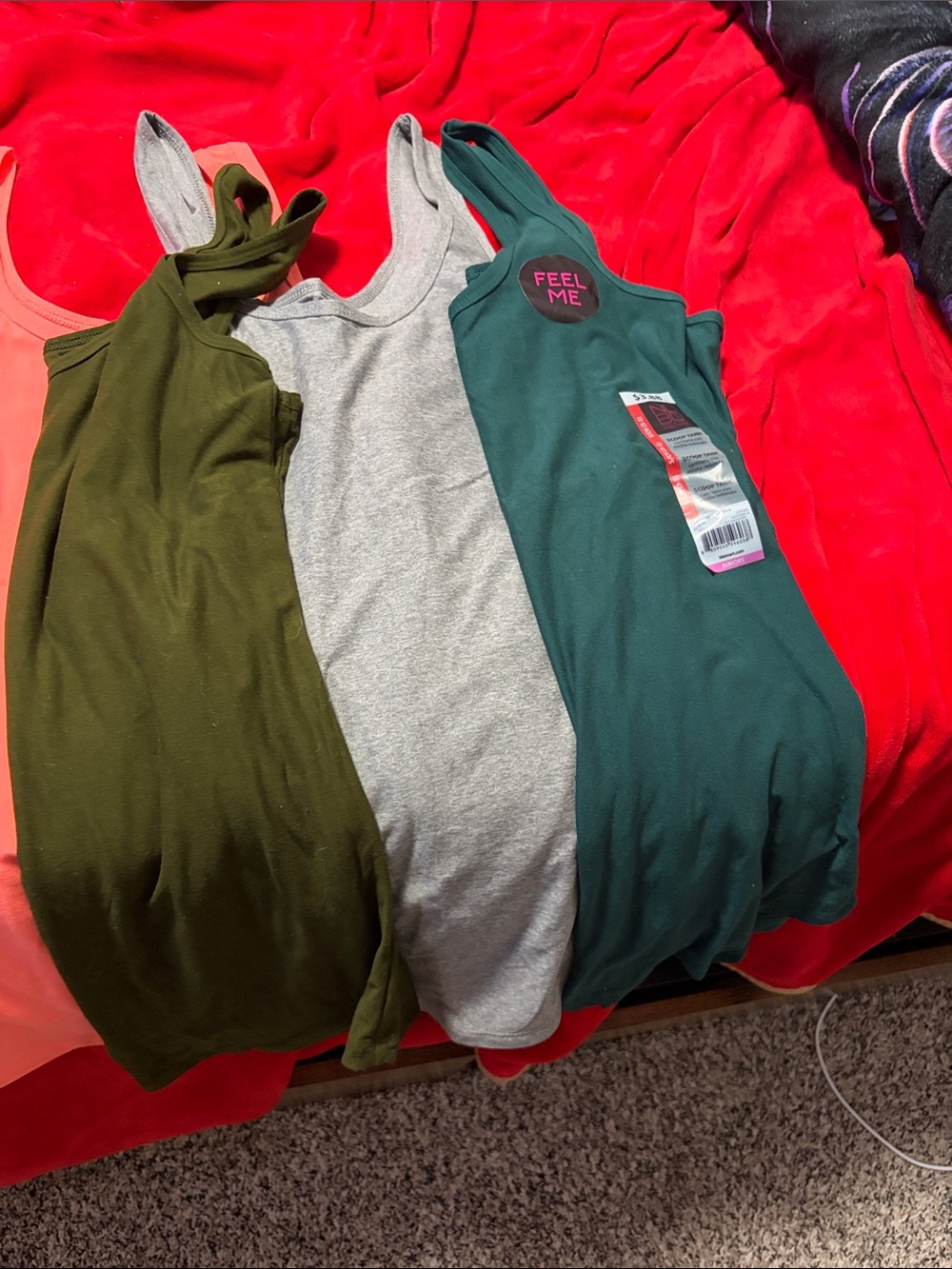 Mixed Women's Tank Top Lot - Pink, Olive, Coral, Gray, Teal - Picture 4 of 4